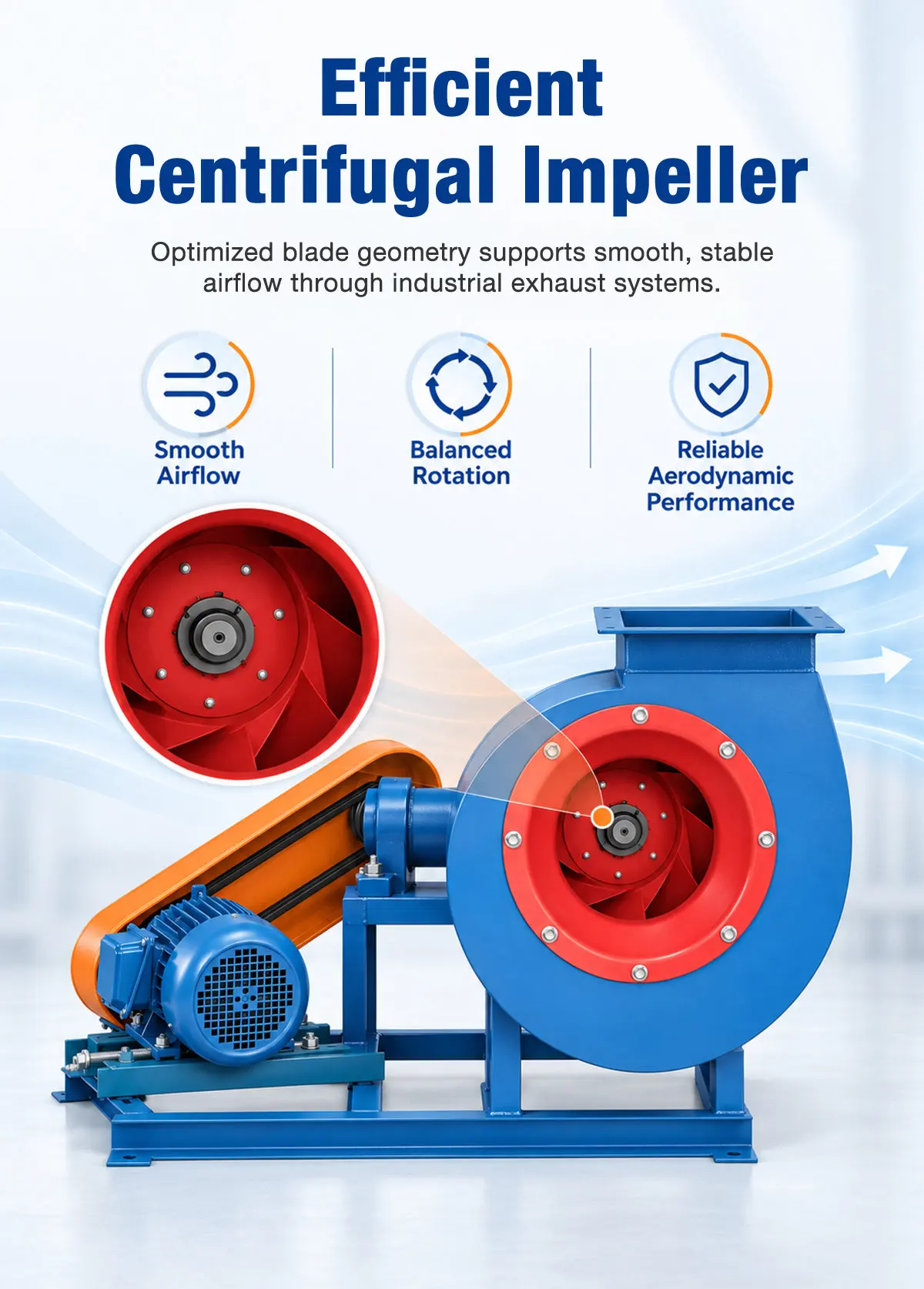 Efficient Centrifugal Impeller with Balanced Rotation
