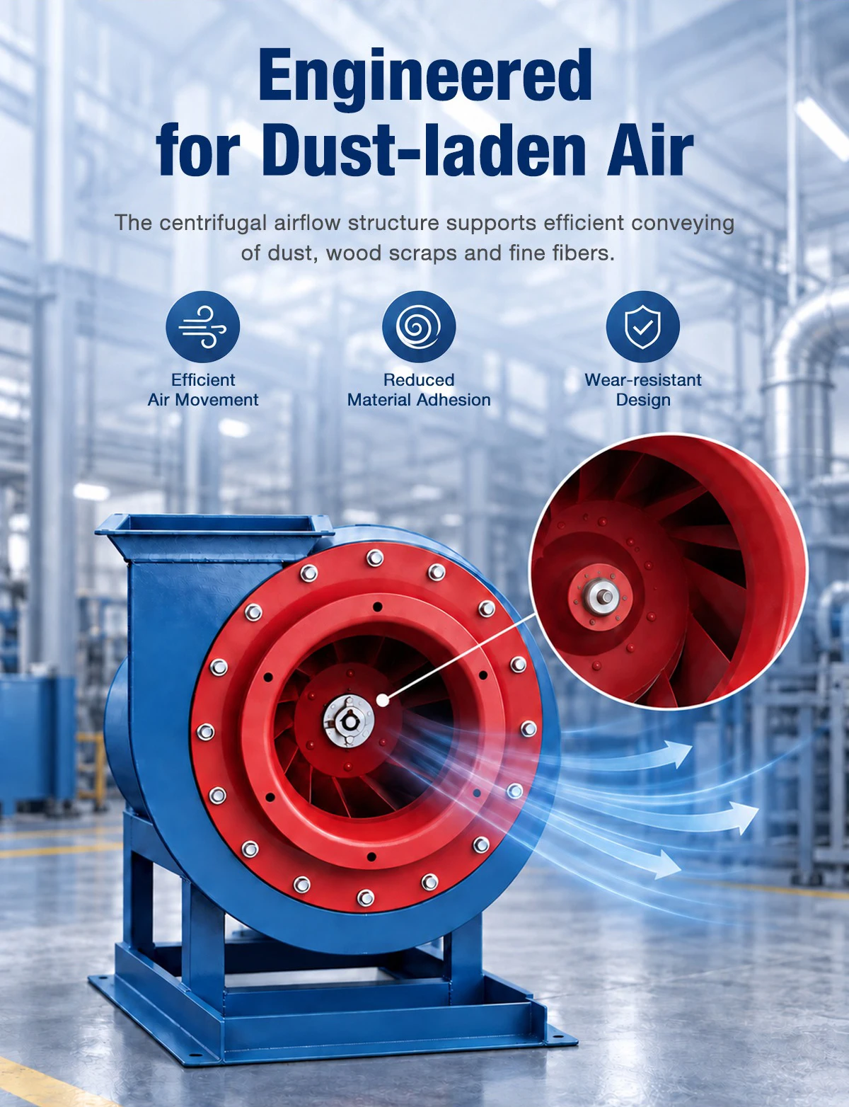 Wear-Resistant Impeller Engineered for Dust-laden Air