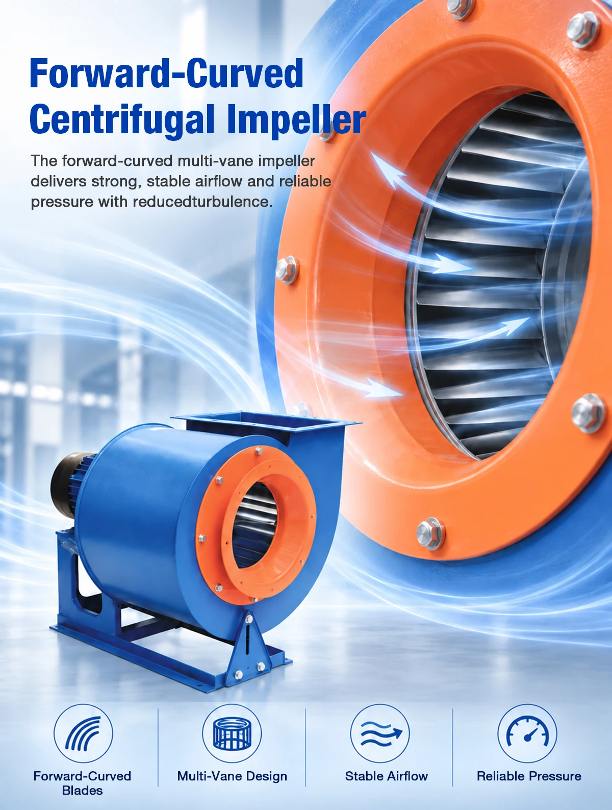 Forward-Curved Centrifugal Impeller of LWFDF11-66 Fan