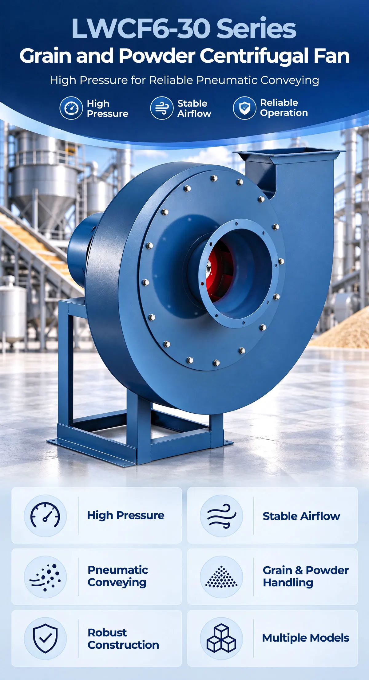 LONGWELL LWCF6-30 grain and powder centrifugal fan
