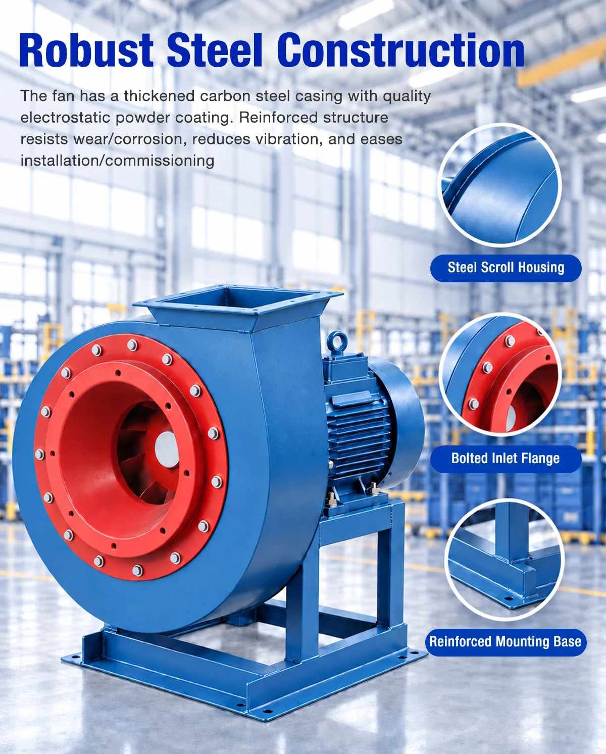 Robust Steel Construction of LWFDF4-68 Centrifugal Fan
