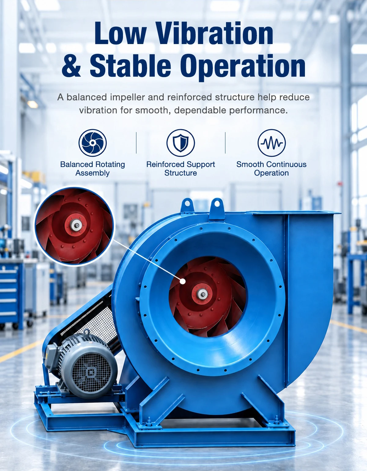 Low Vibration and Stable Operation of LWFDF6-48 Fan
