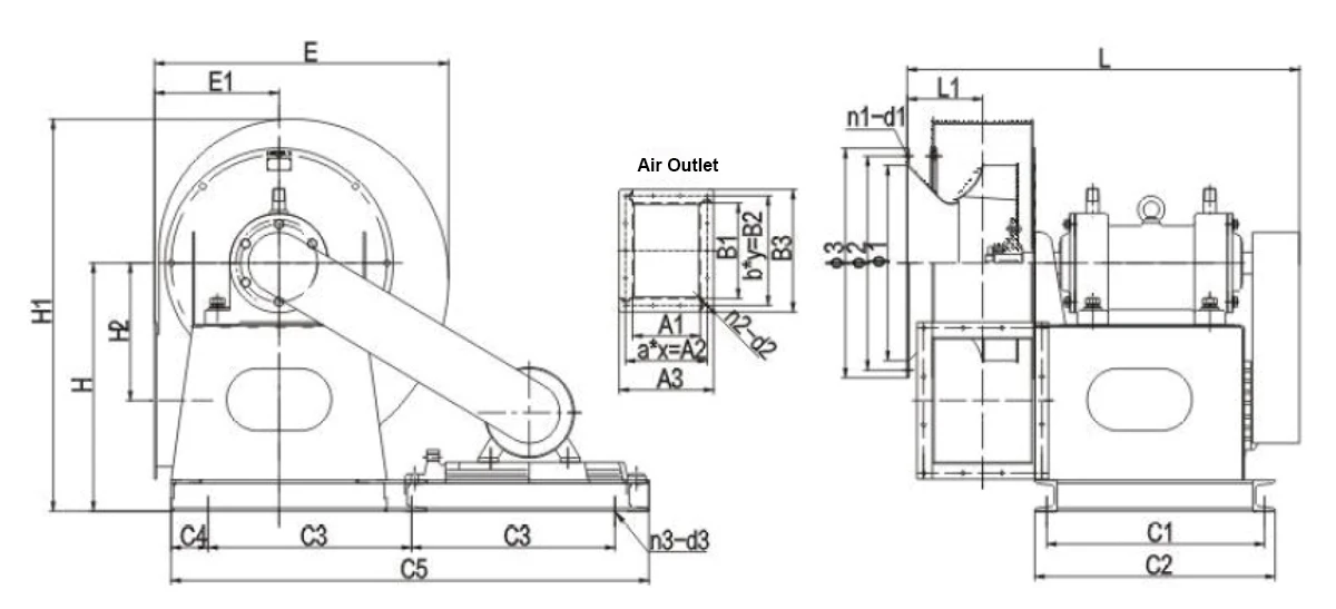LWIDF5-47 Mounting Dimensions Drawing
