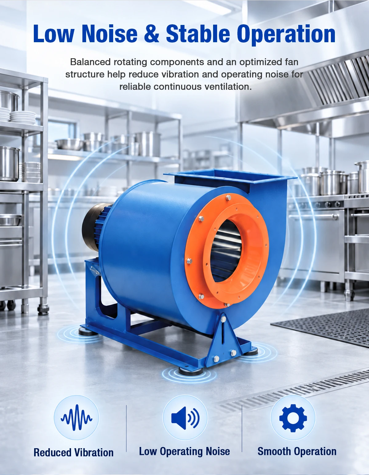 Low Noise and Stable Operation - LWFDF11-66 Centrifugal Fan