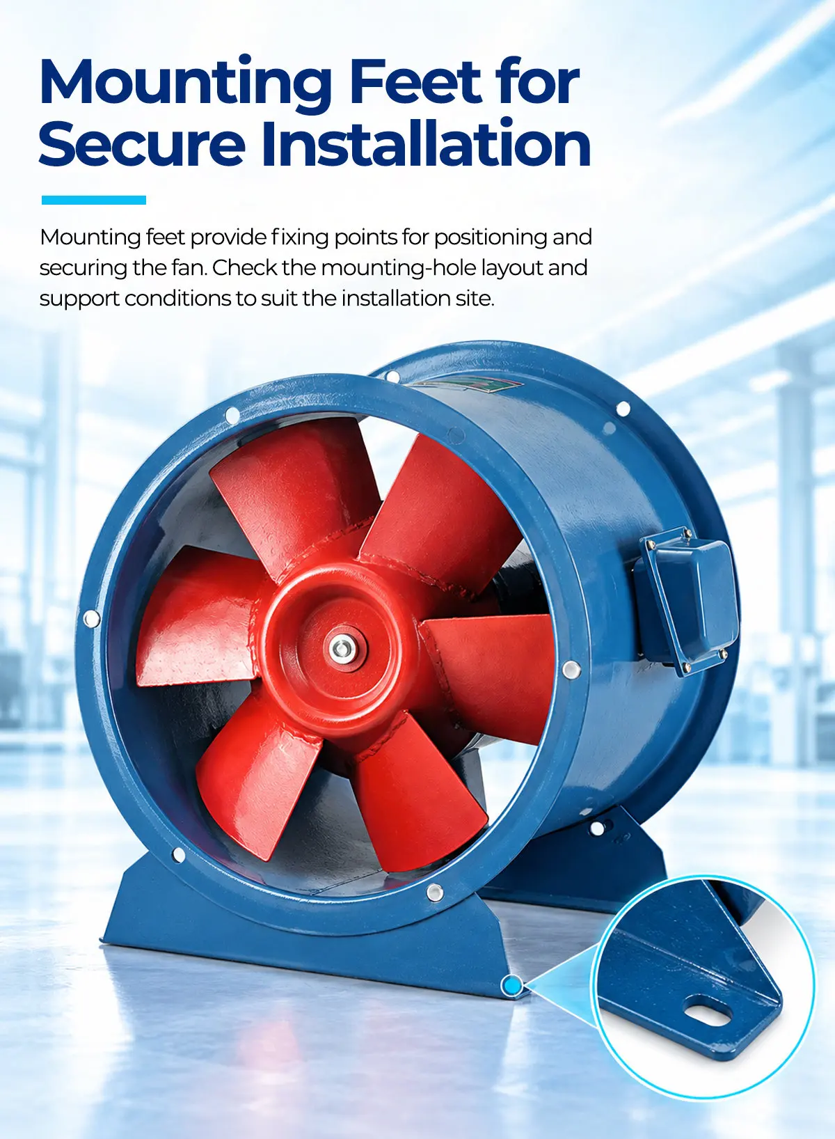 Mounting Feet for Secure Installation