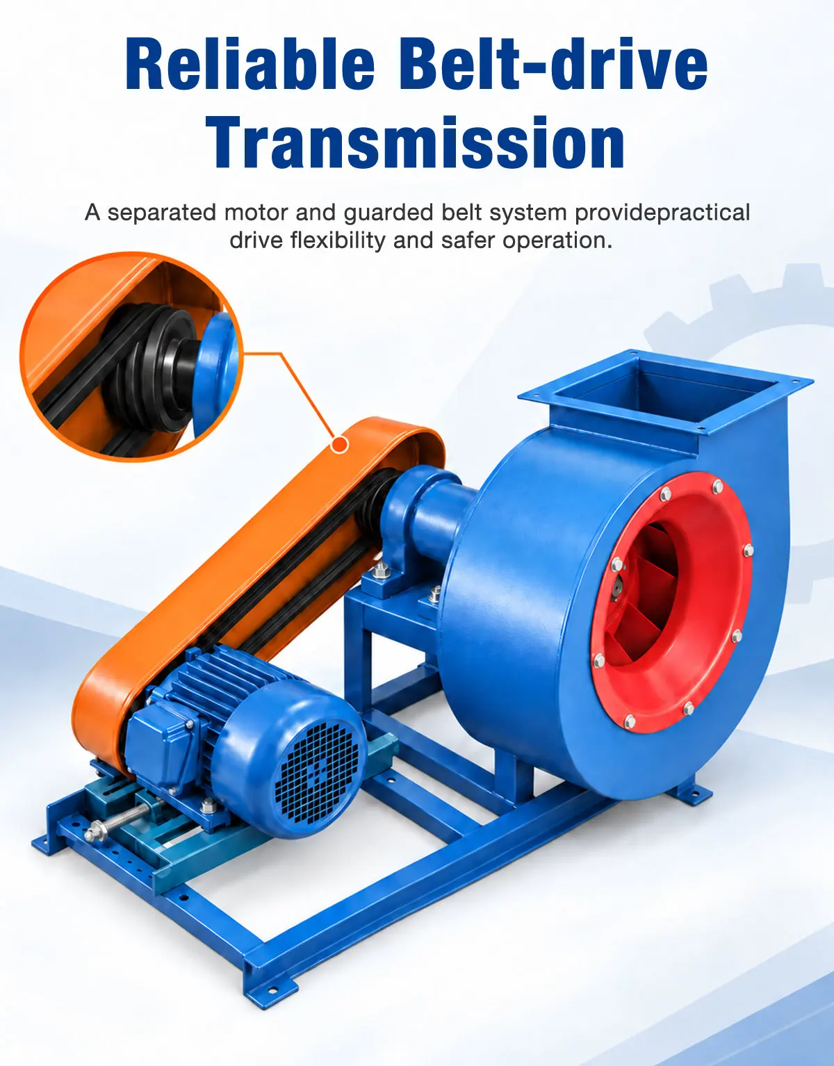 Reliable Belt-drive Transmission with Separated Motor