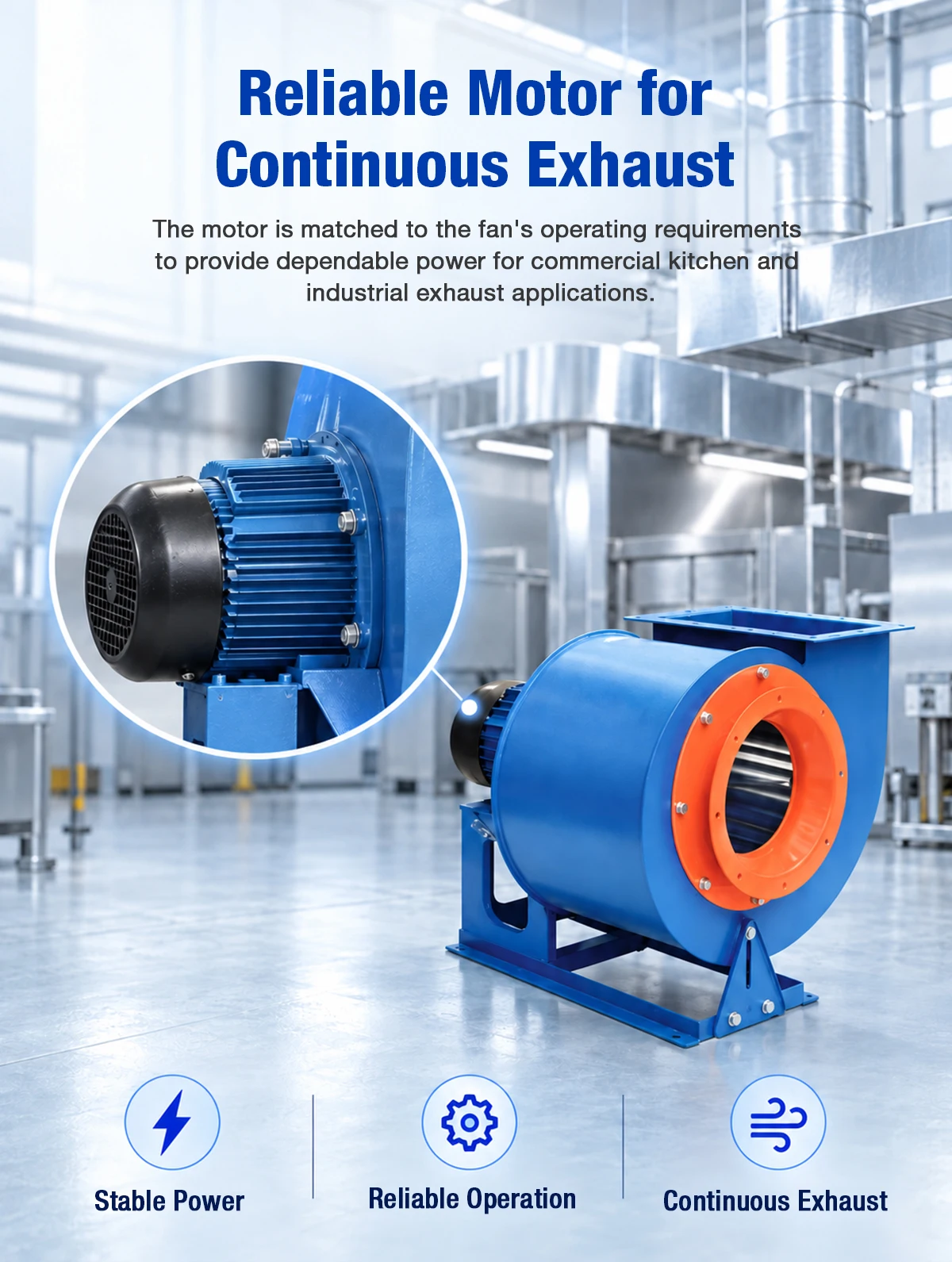Reliable Motor for Continuous Exhaust on LWFDF11-66 Fan