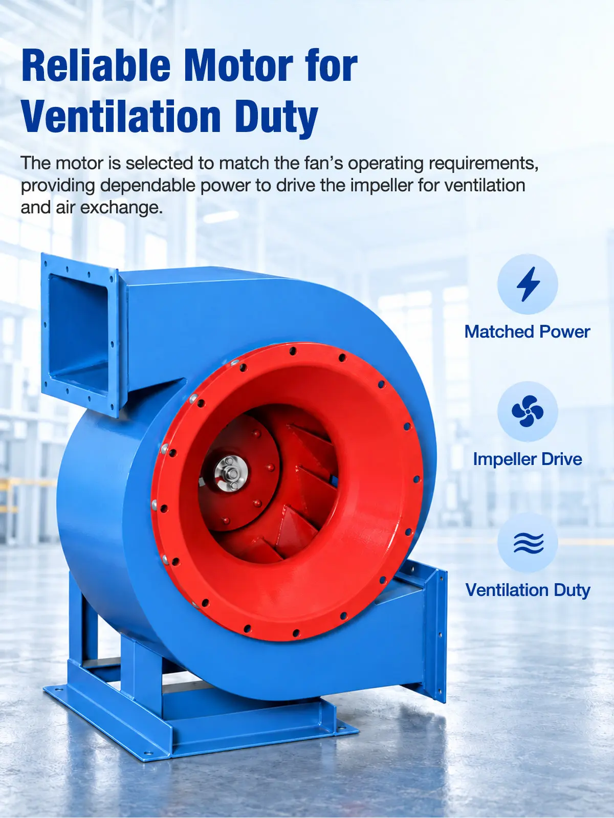 Reliable Motor Matched for Double Outlet Ventilation Duty