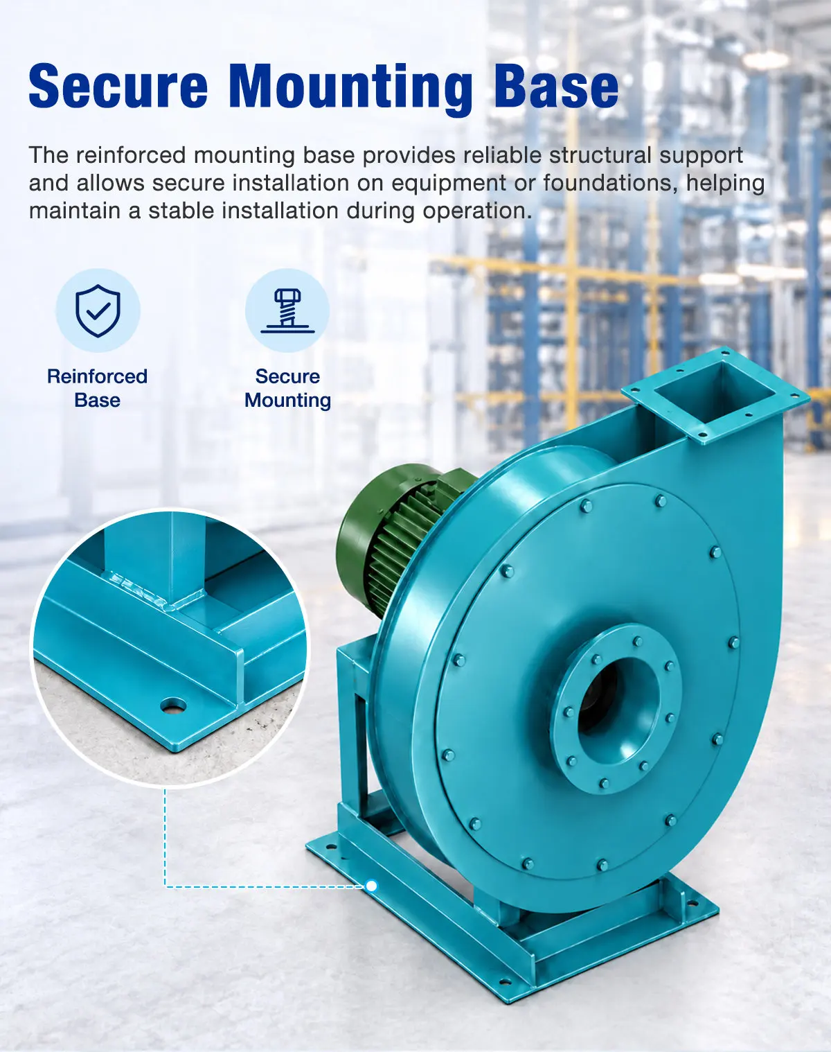 Secure Mounting Base with Pre-drilled Anchor Points