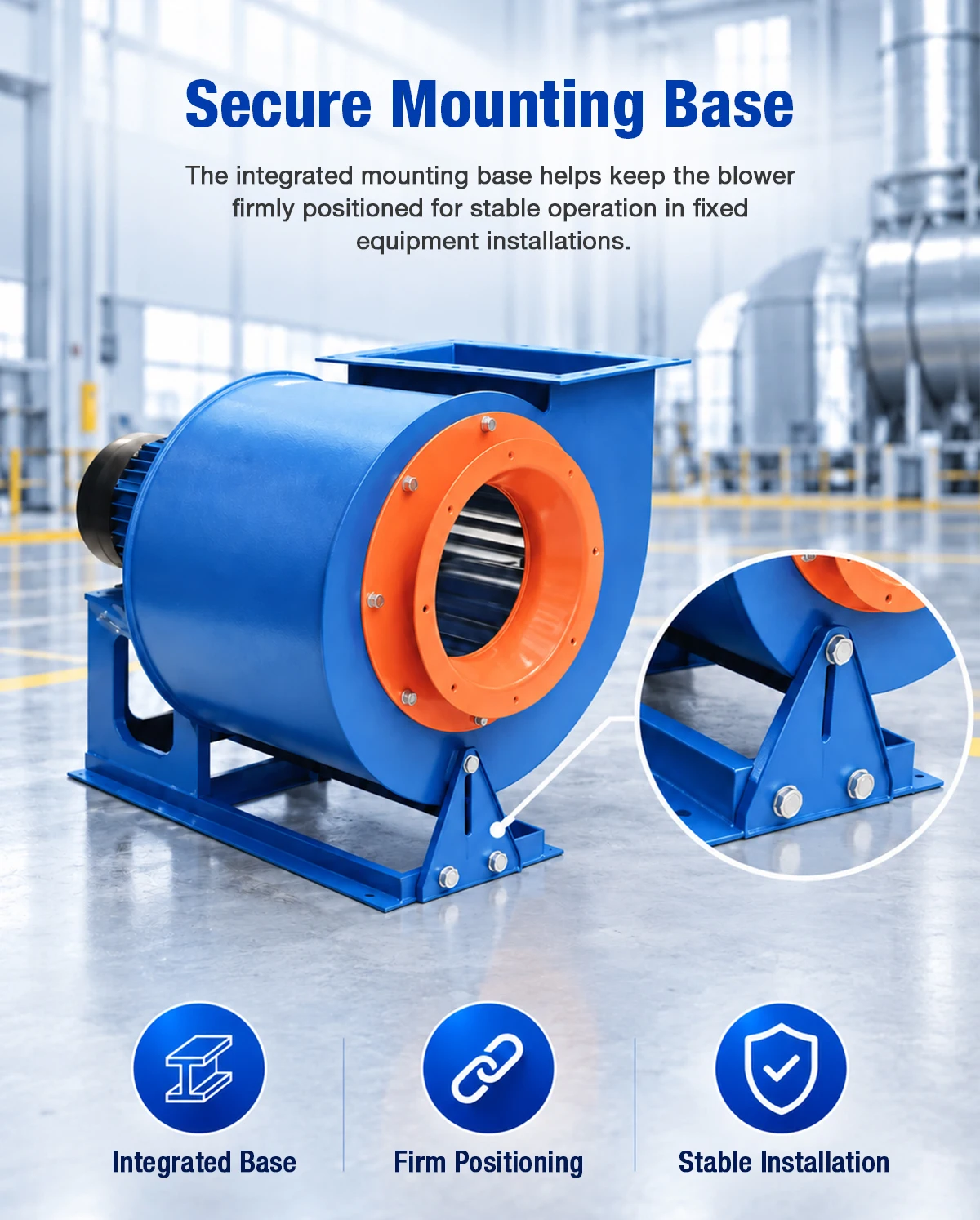 Secure Mounting Base of LWFDF11-66 Centrifugal Fan
