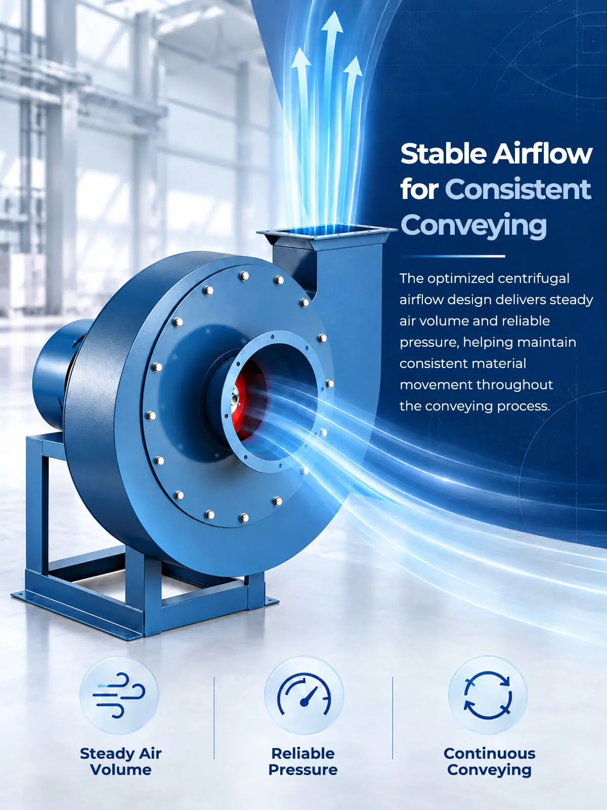Optimized Impeller for Stable Airflow and Consistent Conveying