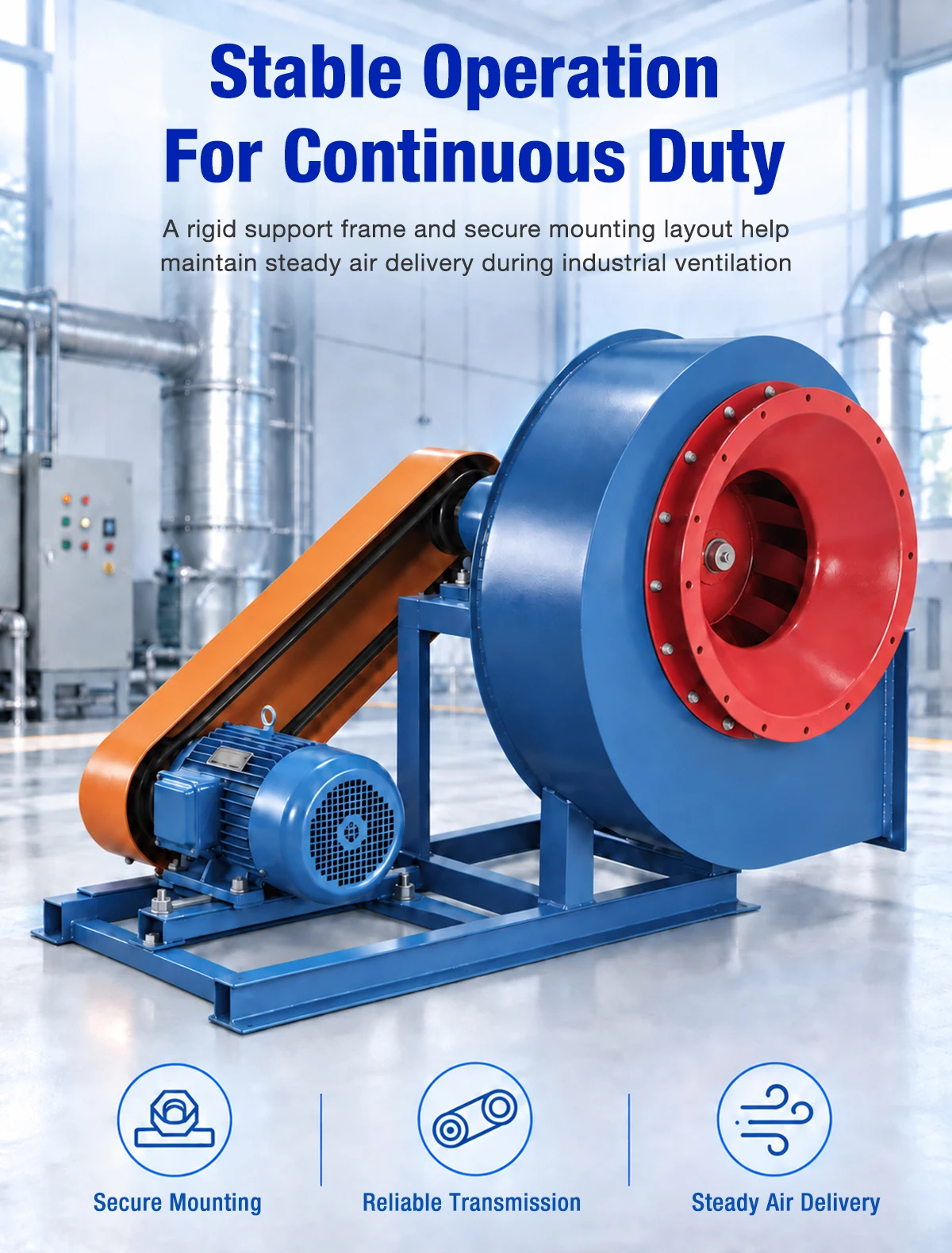 Stable Operation for Continuous Duty - Belt Drive Setup